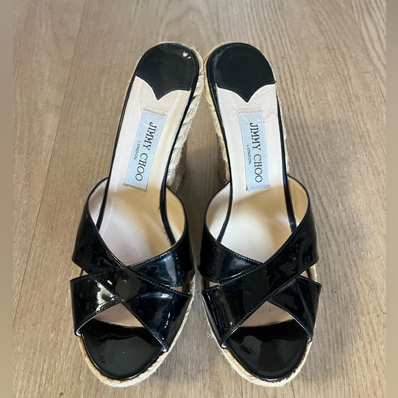 Jimmy Choo Pandora Wedge Platform Slip-On Sandals Shoes Sz. 40 / 10 US - Picture 1 of 5